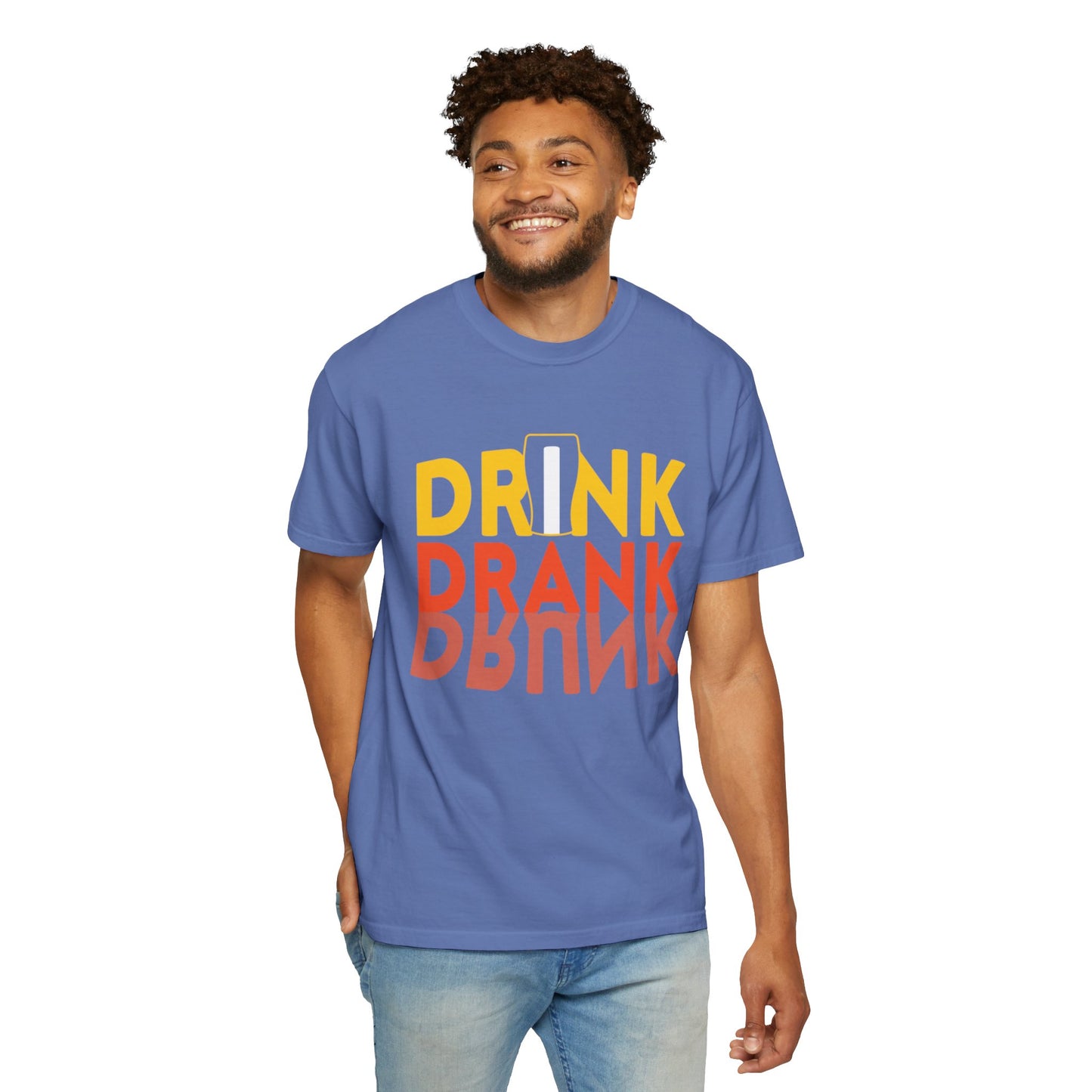 Funny Drink Drank Drunk Want To Drink Beer sarcastic Beer Glass Sip & Smile Unisex Heavy Cotton T-Shirt