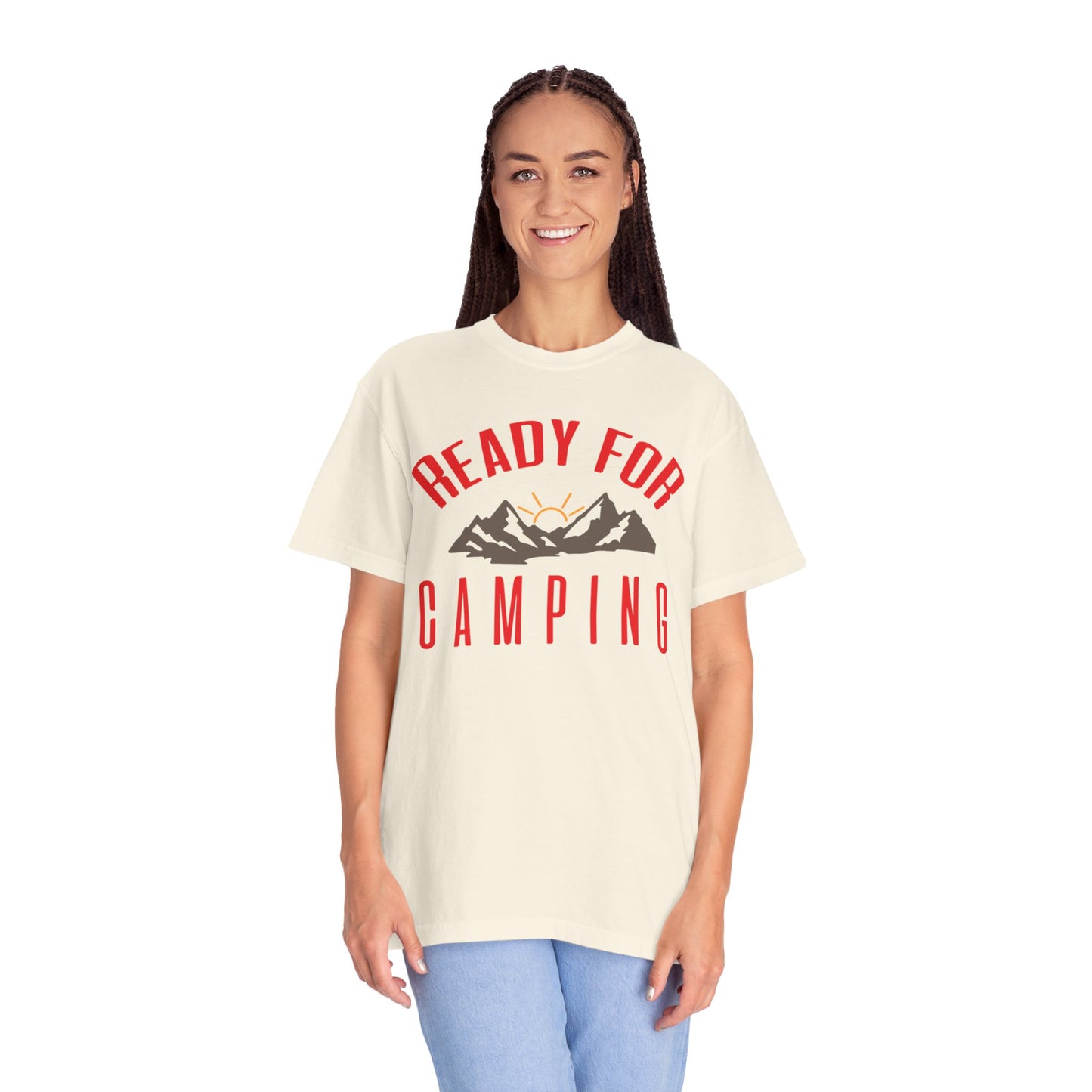 Ready For Camping Trendy Tee Adventure Mountain Hut Belays Ropes Fun Activities Bonfire Unisex Heavy Cotton T-Shirt