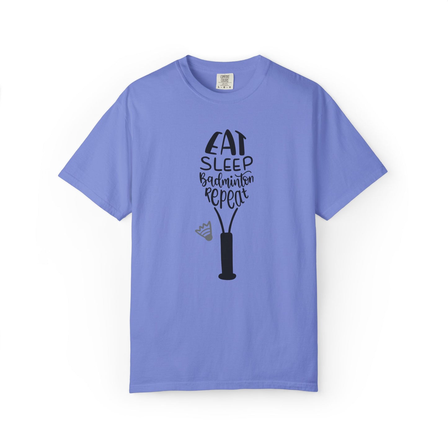 Eat Sleep Badminton Repeat Stay Active Motivation Tee Winning Attitude Sports Dedication Shuttlecock Addiction Unisex Heavy Cotton T-Shirt