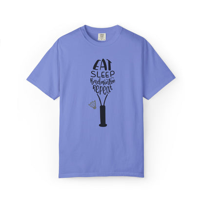 Eat Sleep Badminton Repeat Stay Active Motivation Tee Winning Attitude Sports Dedication Shuttlecock Addiction Unisex Heavy Cotton T-Shirt