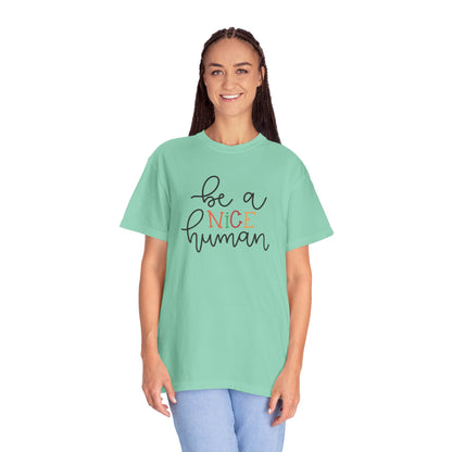 Be A Nice Human Positivity Optimism Happiness Tee Mindset Gratitude Empathy Unisex Heavy Cotton T-Shirt