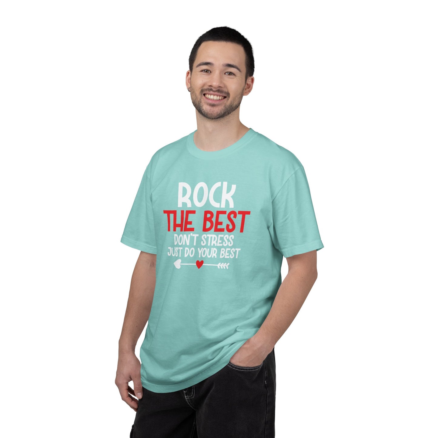 Motivational Rock The Best Stop Wishing Start Doing Action Goal Setting Modern Tee Achievement Self-Improvement Unisex Heavy Cotton T-Shirt