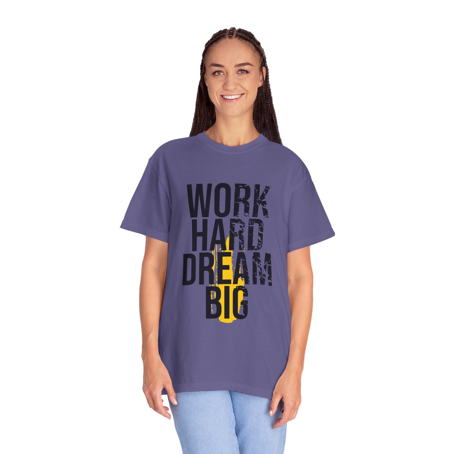 Work Hard Dream Big Creativity Imagination Tee Determination Reach For The Stars Unisex Heavy Cotton T-Shirt