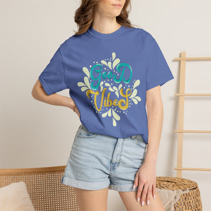 Good Vibes Motivational Tee Let Go Of Negativity Focus On Solutions Growth Mindset Unisex Heavy Cotton T-Shirt