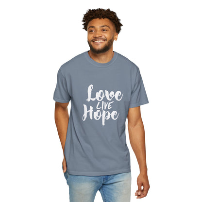 Love live hope Modern Tee Achievement Self-Improvement Unisex Heavy Cotton T-Shirt