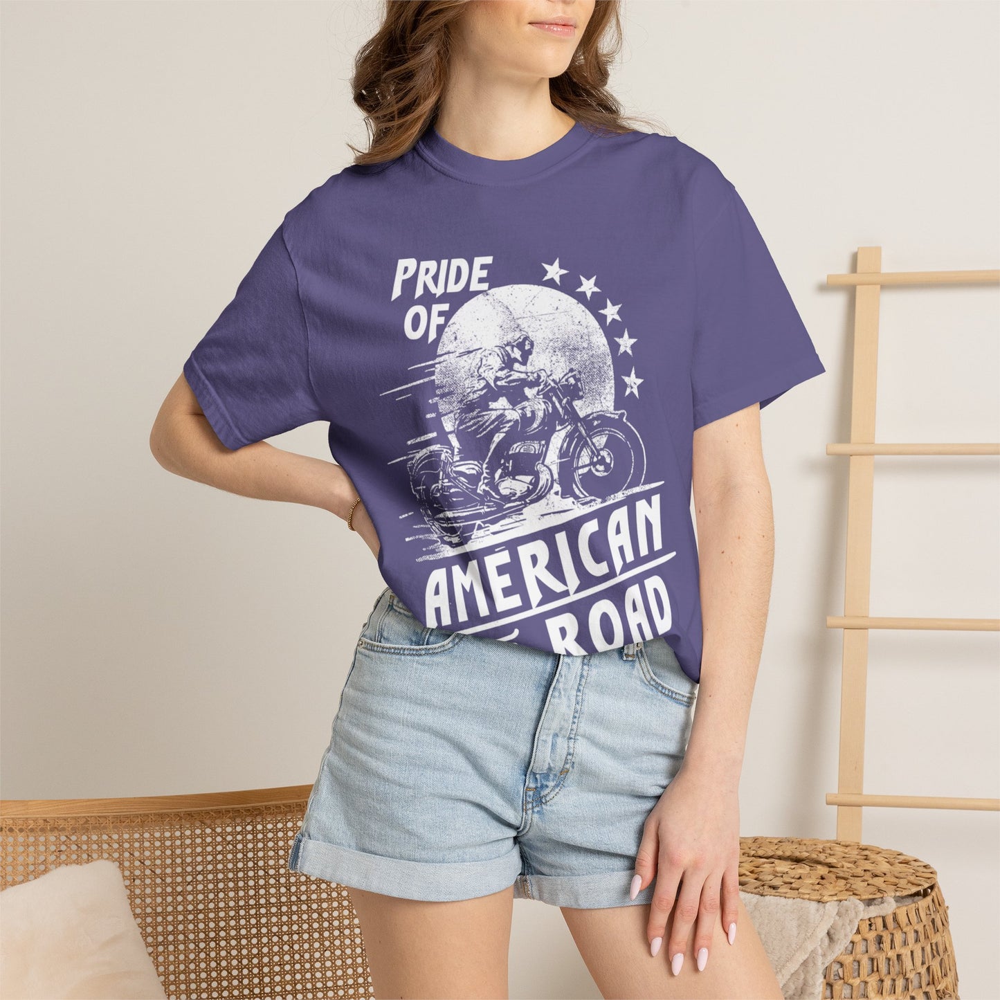 Vintage Pride Of The American Road 1973 Nostalgic Trendy Tee Motorcycle Classic Ride Legendary Bike Unisex Heavy Cotton T-Shirt