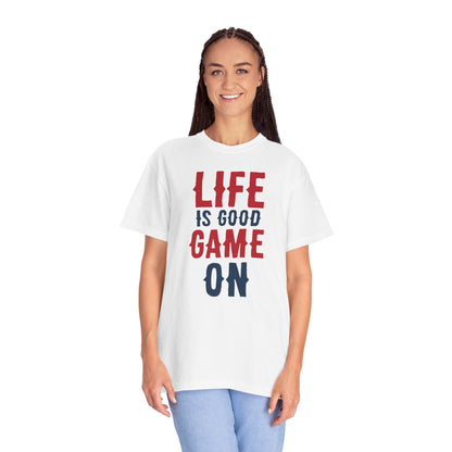Life Is Good Game On Baseball Player Grand Slam Performers Tee Infield Magicians Batting Champions Unisex Heavy Cotton T-Shirt