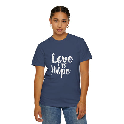 Love live hope Modern Tee Achievement Self-Improvement Unisex Heavy Cotton T-Shirt