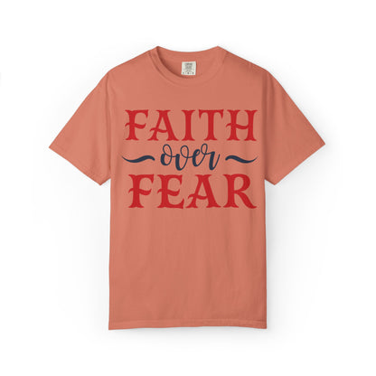 Faith Over Fear Stop Wishing Start Doing Action Goal Setting Modern Tee Achievement Self-Improvement Unisex Heavy Cotton T-Shirt