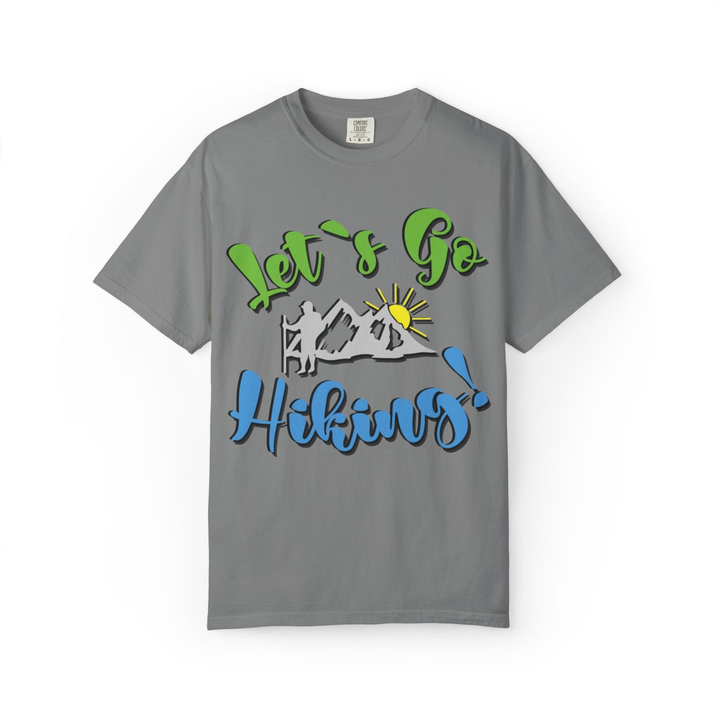 Let’s Go Hiking! Trendy Tee Adventure Mountain Hut Fun Activities Unisex Heavy Cotton T-Shirt