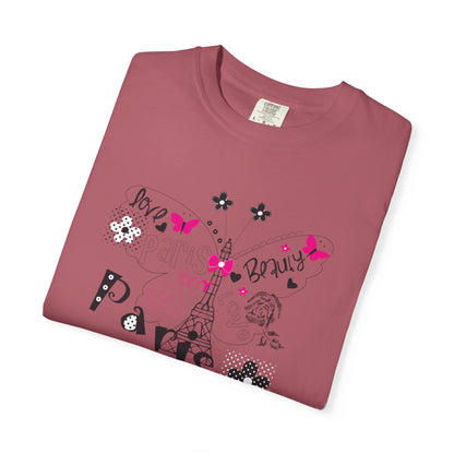 Paris Love Honeymoon Spots Candlelit Dinners Couples’ Tee Retreats Paris Fashion Unisex Heavy Cotton T-Shirt