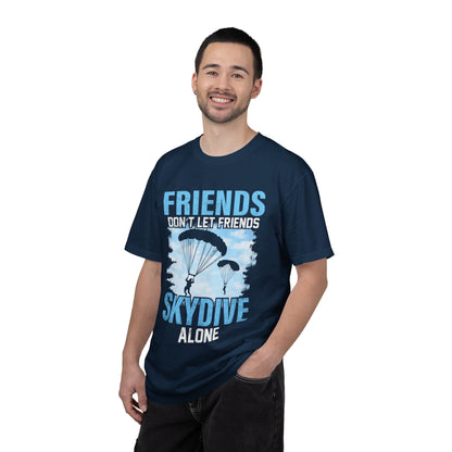 Adventurous Friends Don’t Let Friends Skydive Alone Thrill-Seeker Lifestyle Adventure Enthusiast Skydiving Community Unisex Heavy Cotton T-Shirt