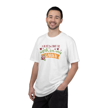 I Just Want To Work In My Garden Plant Enthusiasts Flower Lovers Tee Green Therapy Gardener Leafy Love Unisex Heavy Cotton T-Shirt
