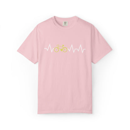 Funny Cycle Heart Beat Cycle Enthusiasm Pedal power Sarcastic Two Wheeled Adventures Unisex Heavy Cotton T-Shirt