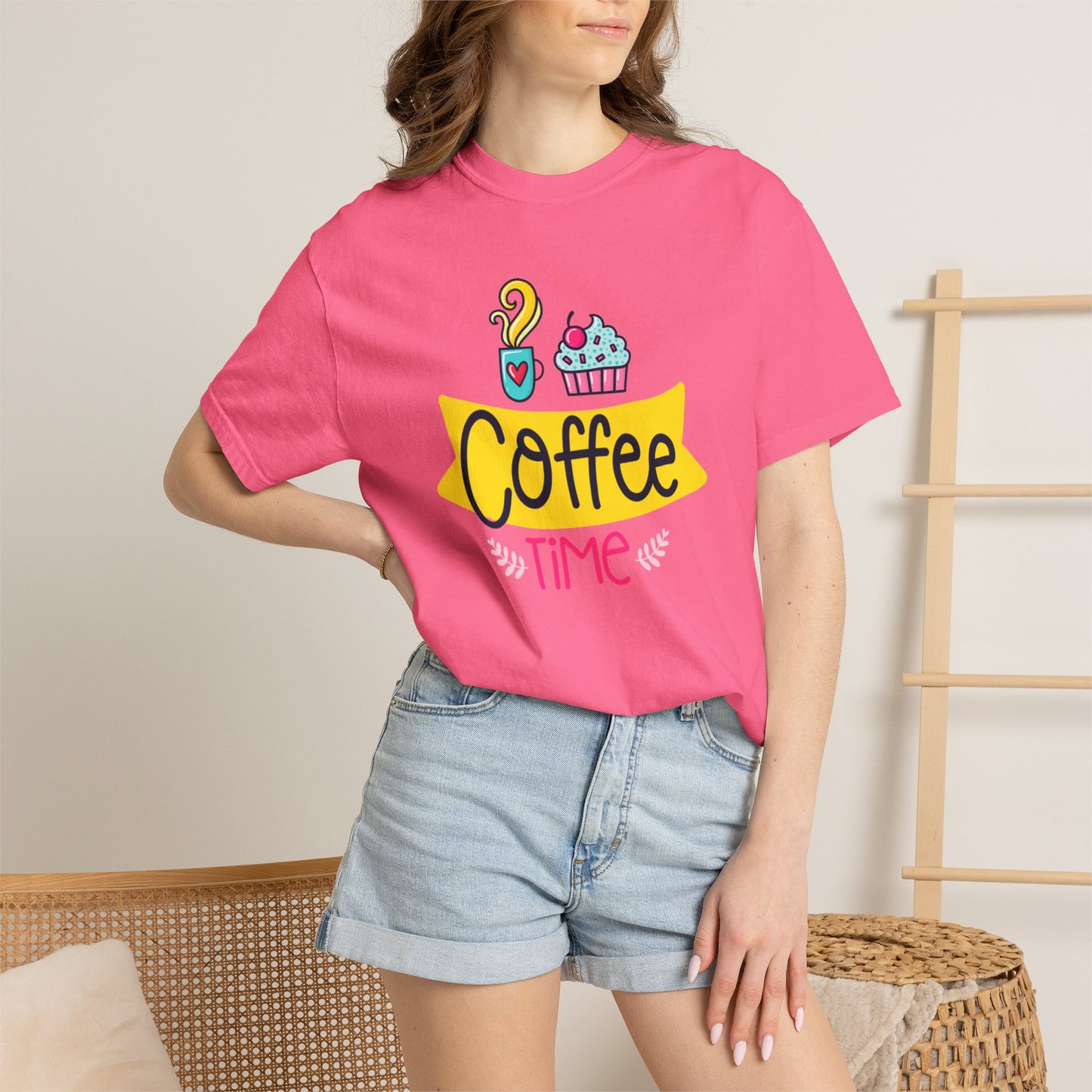 Funny Coffee Time Beans Latte Lovers Tee Black Brew Addicted Barista Freak Unisex Heavy Cotton T-Shirt