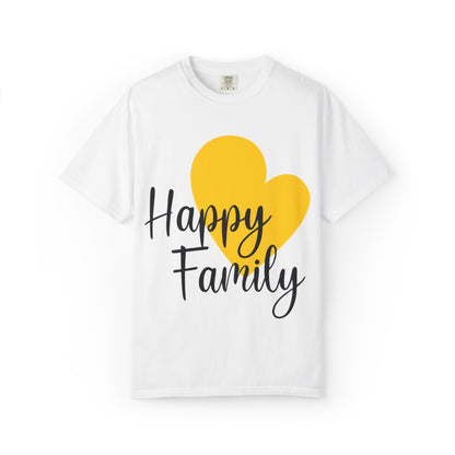 Happy Family Peaceful Paradise Tee Cherished Space Heartfelt Haven Unisex Heavy Cotton T-Shirt