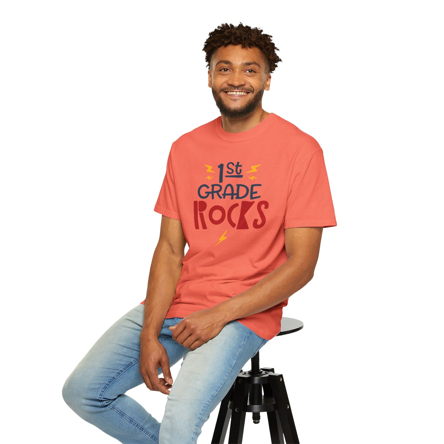 Funny 1st Grade Romeo Learning Legend Super Scholar Junior Geniuses Science Star Student’s Day Unisex Heavy Cotton T-Shirt