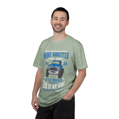 Funny Mini Monster Truck Manic Speed Truck Power Sarcastic Extreme Adventure Four-Wheel Drive Unisex Heavy Cotton T-Shirt