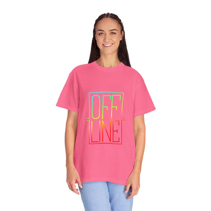 Offline Tech-Free Funny Tee Unplugged Disconnect Relaxation Peaceful Living No Screen Digital Break Unisex Heavy Cotton T-Shirt