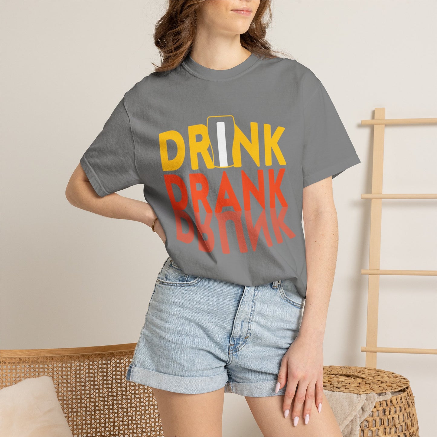 Funny Drink Drank Drunk Want To Drink Beer sarcastic Beer Glass Sip & Smile Unisex Heavy Cotton T-Shirt