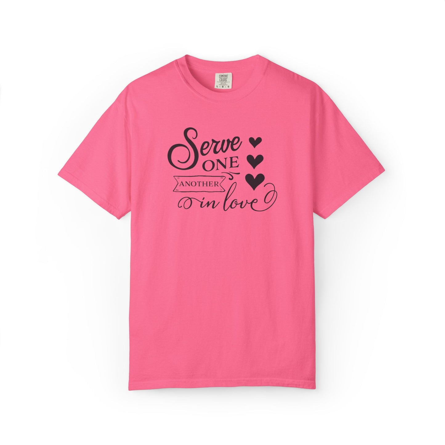 Serve One Another In Love Emotional Bond Affection Lovers Tee Romantic Relationship Forever Support Unisex Heavy Cotton T-Shirt