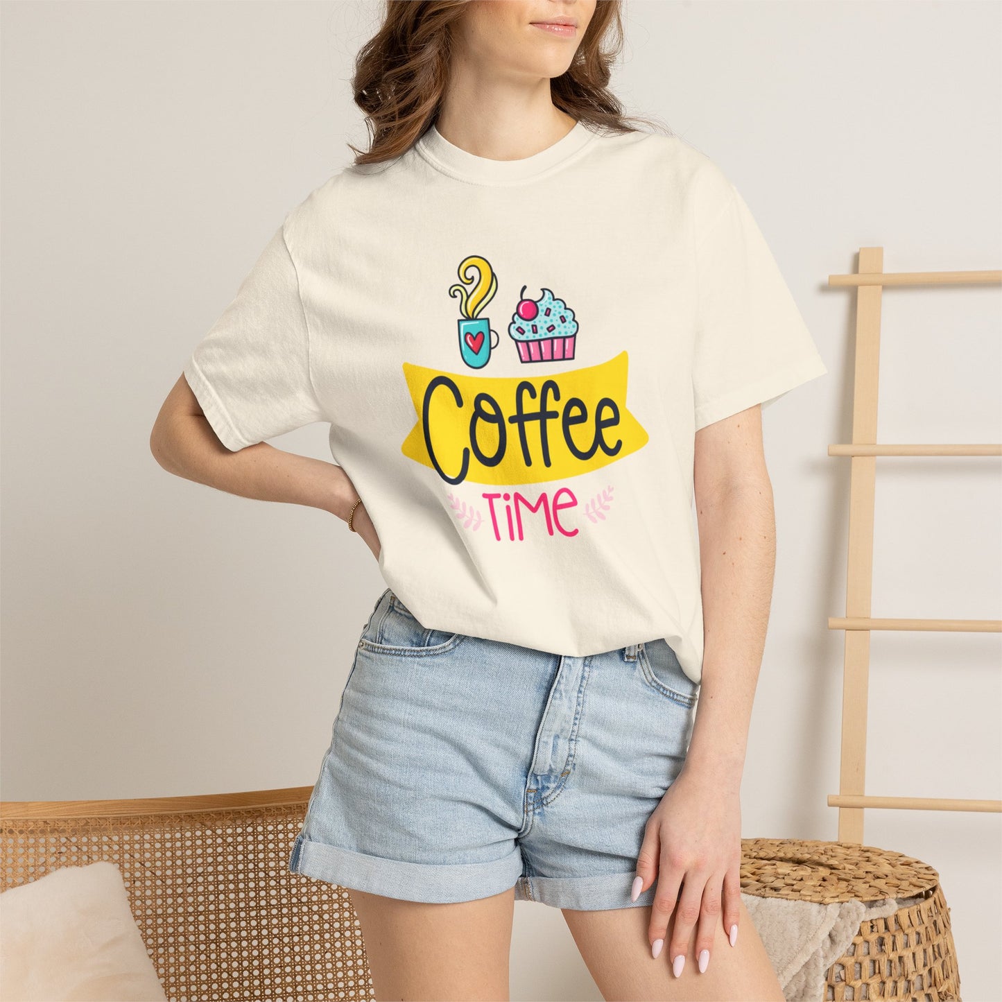 Funny Coffee Time Beans Latte Lovers Tee Black Brew Addicted Barista Freak Unisex Heavy Cotton T-Shirt