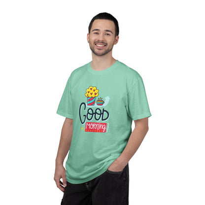 Good Morning Lazy Day Achiever Morning Champion Tee Daily Victory Sleep Defeated Unisex Heavy Cotton T-Shirt