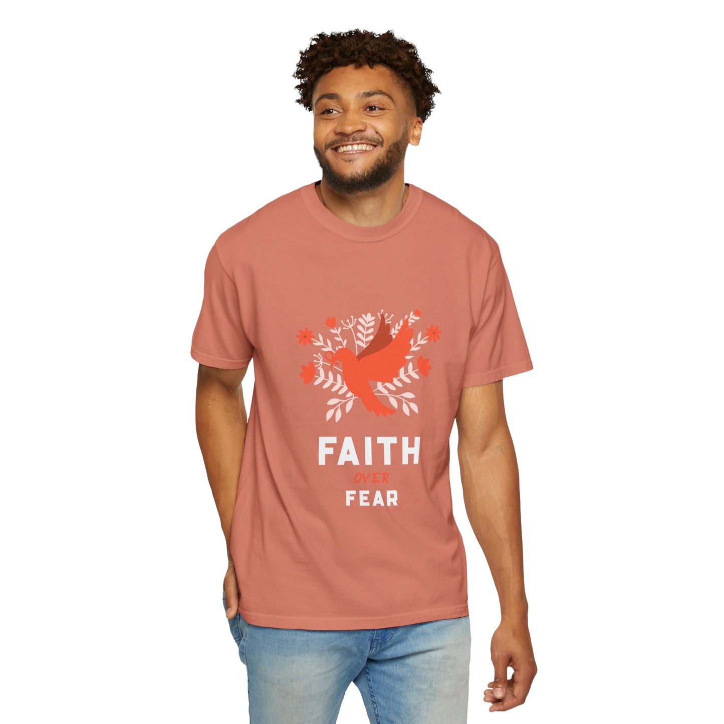 Faith Over Fear Stop Wishing Start Doing Action Goal Setting Modern Tee Achievement Self-Improvement Unisex Heavy Cotton T-Shirt