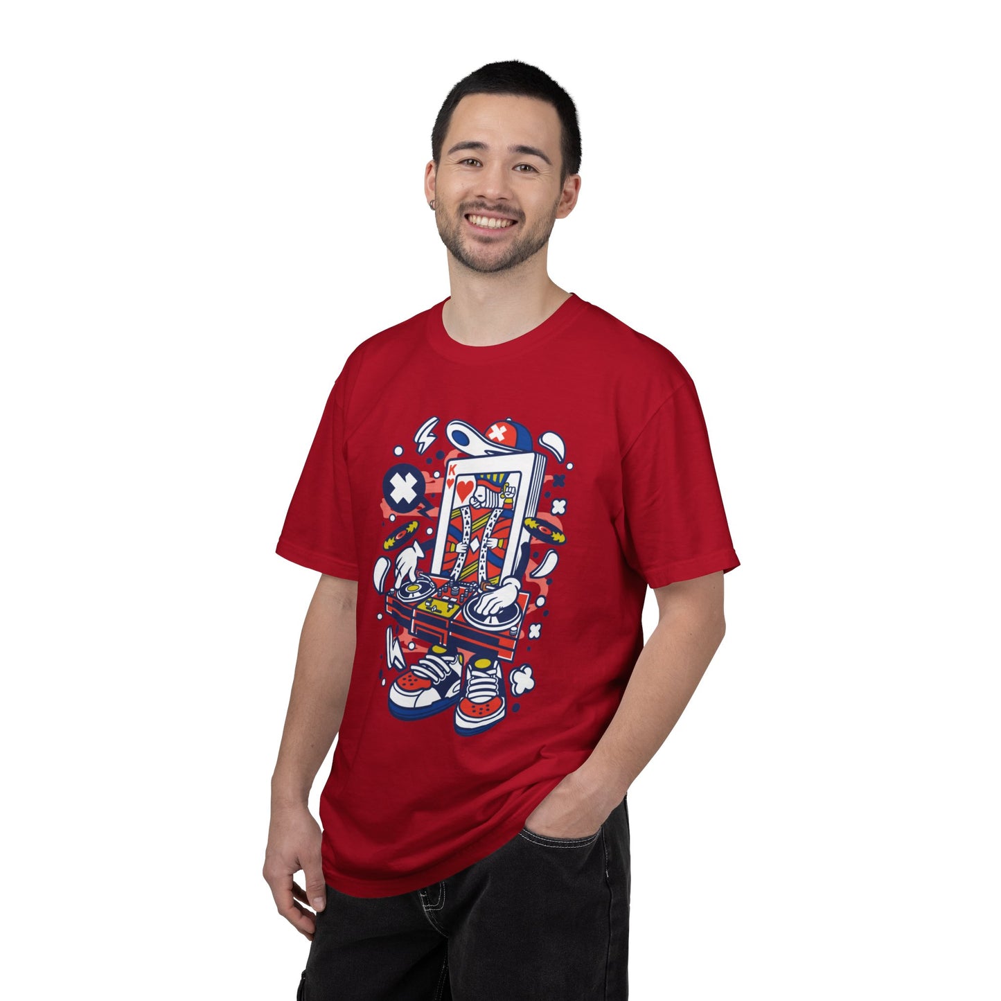 Dj King Play Card Hip Hop Vibes Trends Pop Visuals Tee Remixes Music Producer Unisex Heavy Cotton T-Shirt