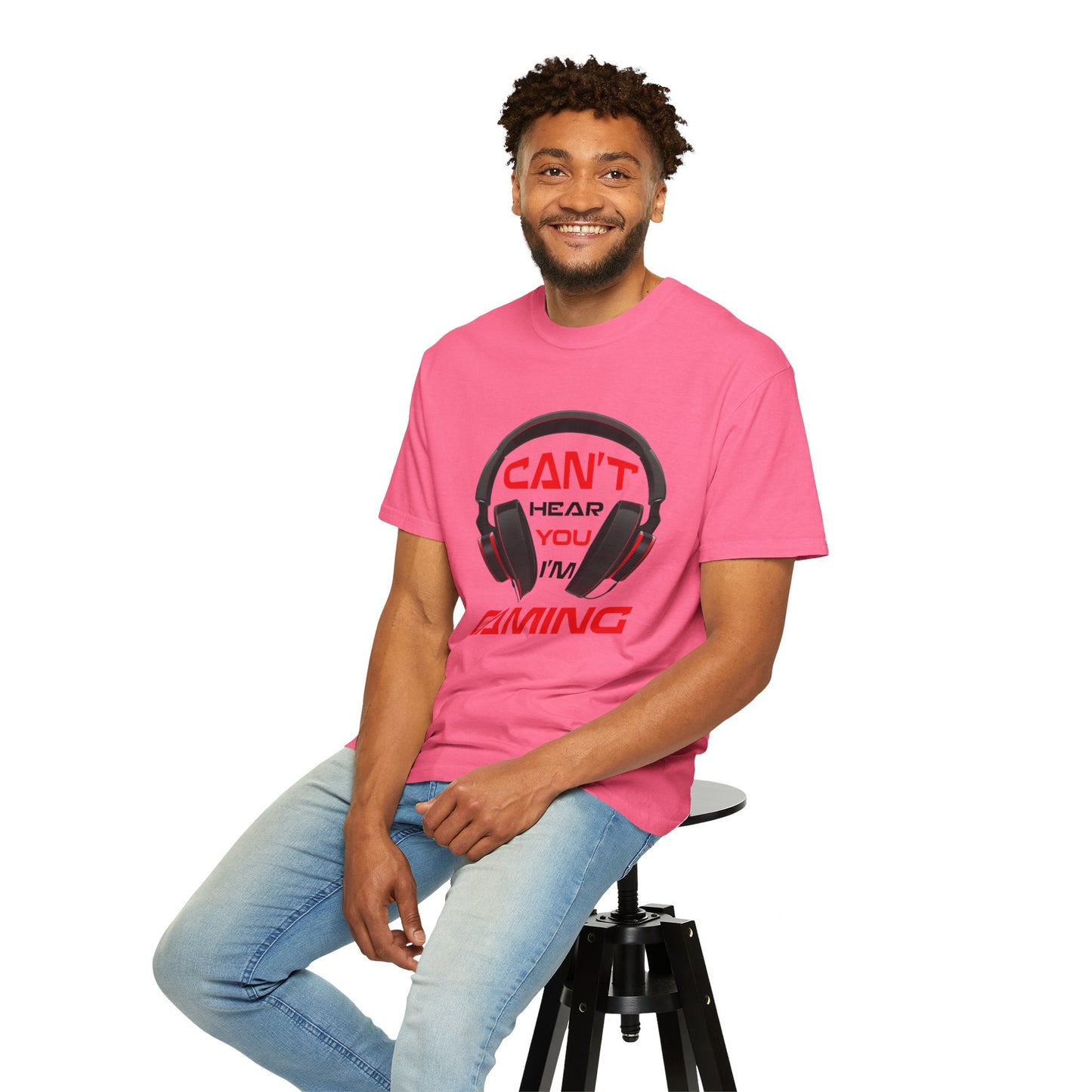 Can’t Hear You I’M Gaming Funny Trendy Tee Cool Gamer Headphones Pro Video Games Lover Game Focused Unisex Heavy Cotton T-Shirt
