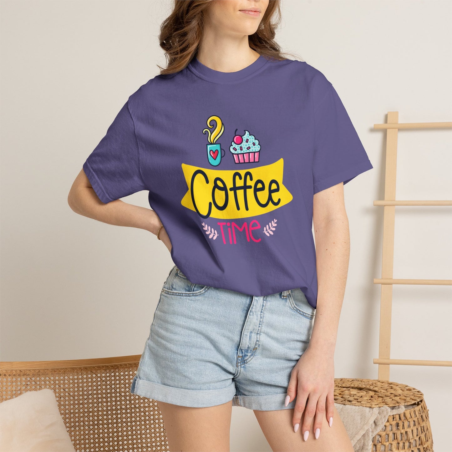 Funny Coffee Time Beans Latte Lovers Tee Black Brew Addicted Barista Freak Unisex Heavy Cotton T-Shirt