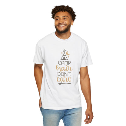 Camp Hair Don’t Care Adventure Mountain Tee Fun Activities Unisex Heavy Cotton T-Shirt