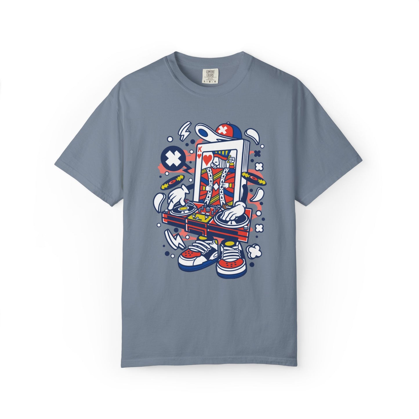 Dj King Play Card Hip Hop Vibes Trends Pop Visuals Tee Remixes Music Producer Unisex Heavy Cotton T-Shirt