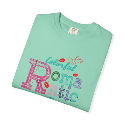 Colorful Romantic & Sweet Lips Affection Lovers Tee Romantic Relationship Forever Strawberry-Tinted Kisses Satin Softness Unisex Heavy Cotton T-Shirt