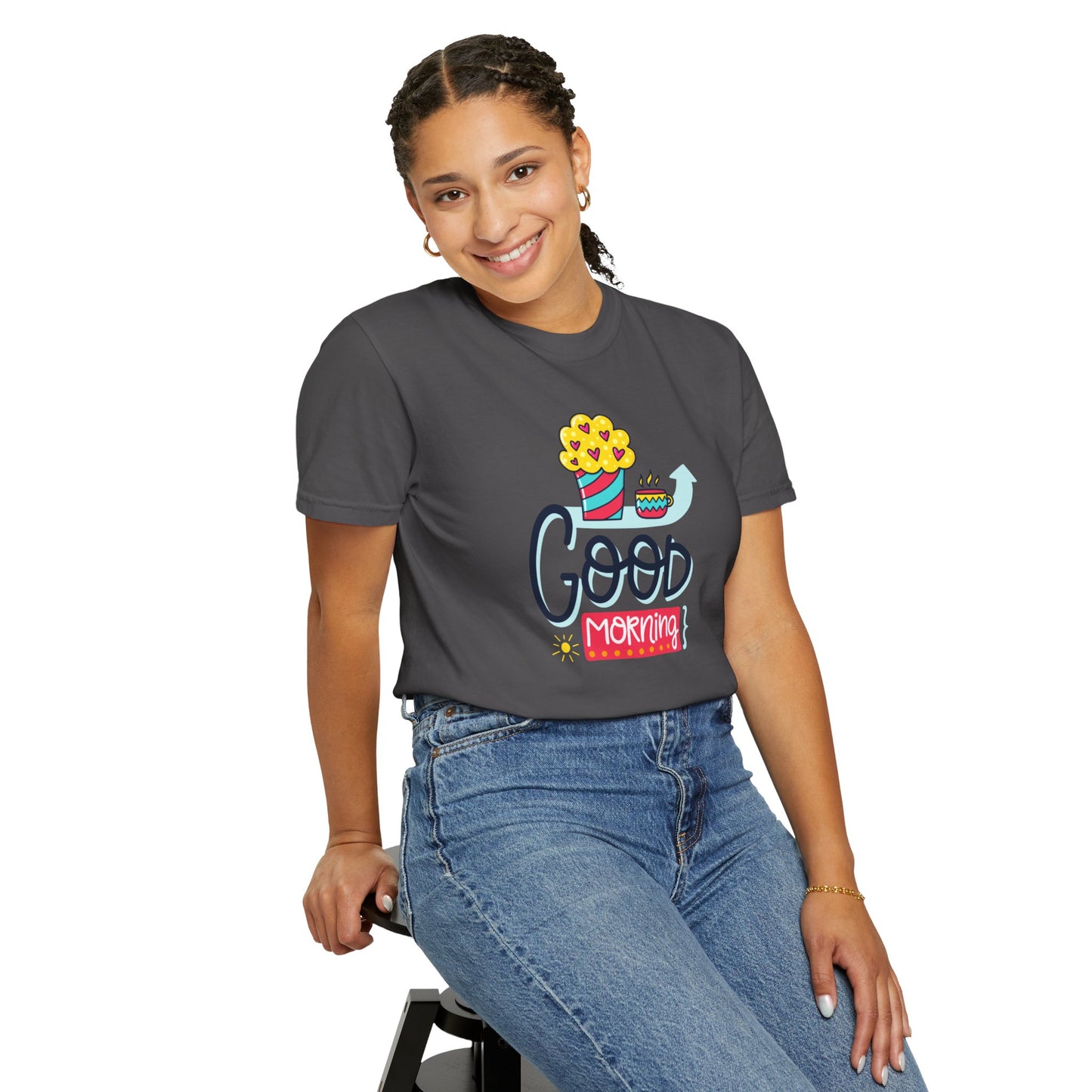 Good Morning Lazy Day Achiever Morning Champion Tee Daily Victory Sleep Defeated Unisex Heavy Cotton T-Shirt