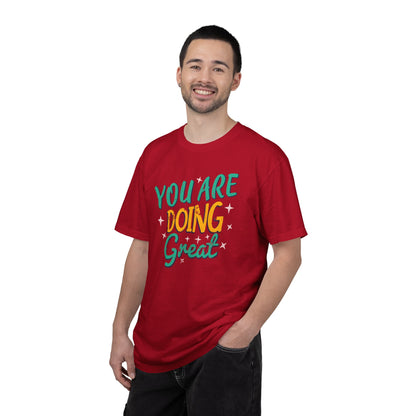 You Are Doing Great Trendy Tee Motivational Daily Reminder Supportive Dedication Positivity Keep It Up Unisex Heavy Cotton T-Shirt