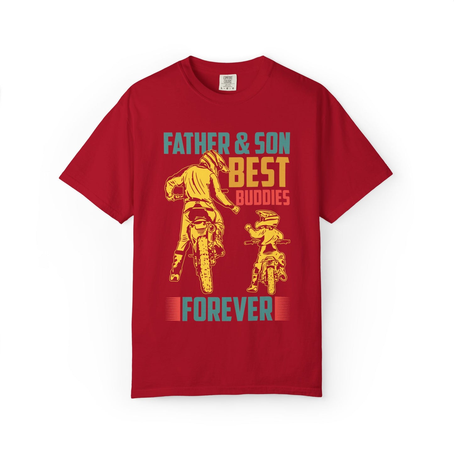 Lovable Father And Son Best Buddies Forever Role Model Loving Father Fatherhood Heroic Dad Unisex Heavy Cotton T-Shirt
