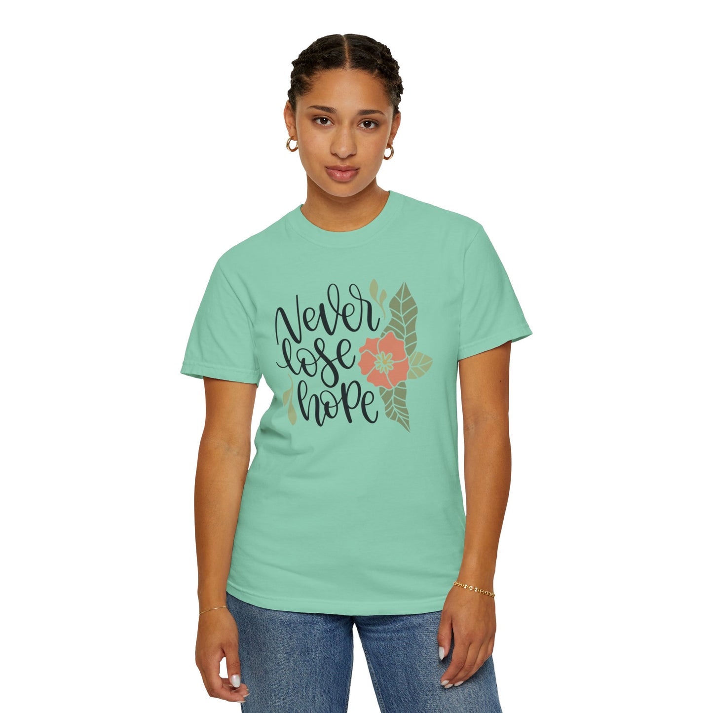 Never Lose Hope Keep Trying Determination Success Tee Hard Work Unstoppable Unisex Heavy Cotton T-Shirt