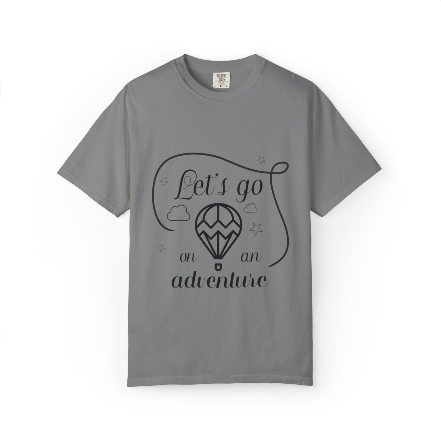 Let’s Go On An Adventure Nature Exploration Bonfire Travel Lovers Tee Freedom Hot Air Balloon Unisex Heavy Cotton T-Shirt