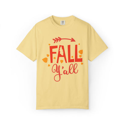 Fall Y’all Breeze Leaves Christmas Tee Jingle Bells Falling Beauty Holiday Spirit Unisex Heavy Cotton T-Shirt