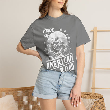 Vintage Pride Of The American Road 1973 Nostalgic Trendy Tee Motorcycle Classic Ride Legendary Bike Unisex Heavy Cotton T-Shirt