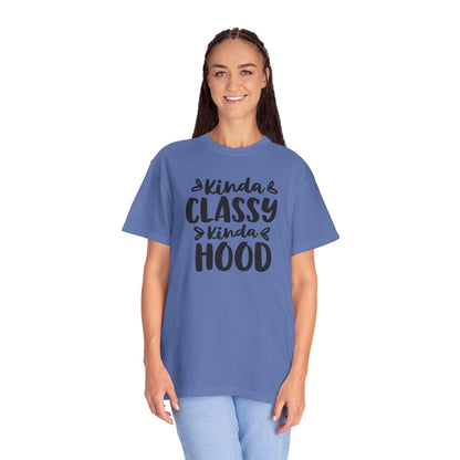 Kinda Classy Kinda Hood Street Style Tee High-Low Fashion Versatile Style Classy Attitude Unisex Heavy Cotton T-Shirt