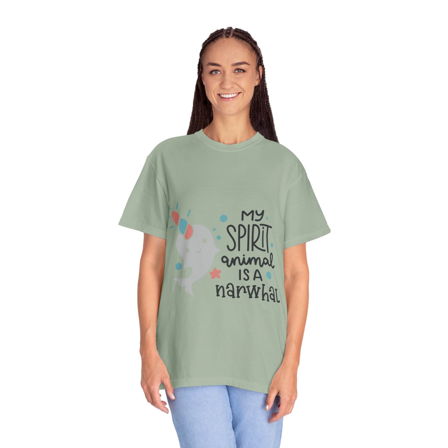 My Spirit Animal Is a Narwhal Unicorn Of The Sea Tusk Tee Inuit Culture Migration Unisex Heavy Cotton T-Shirt