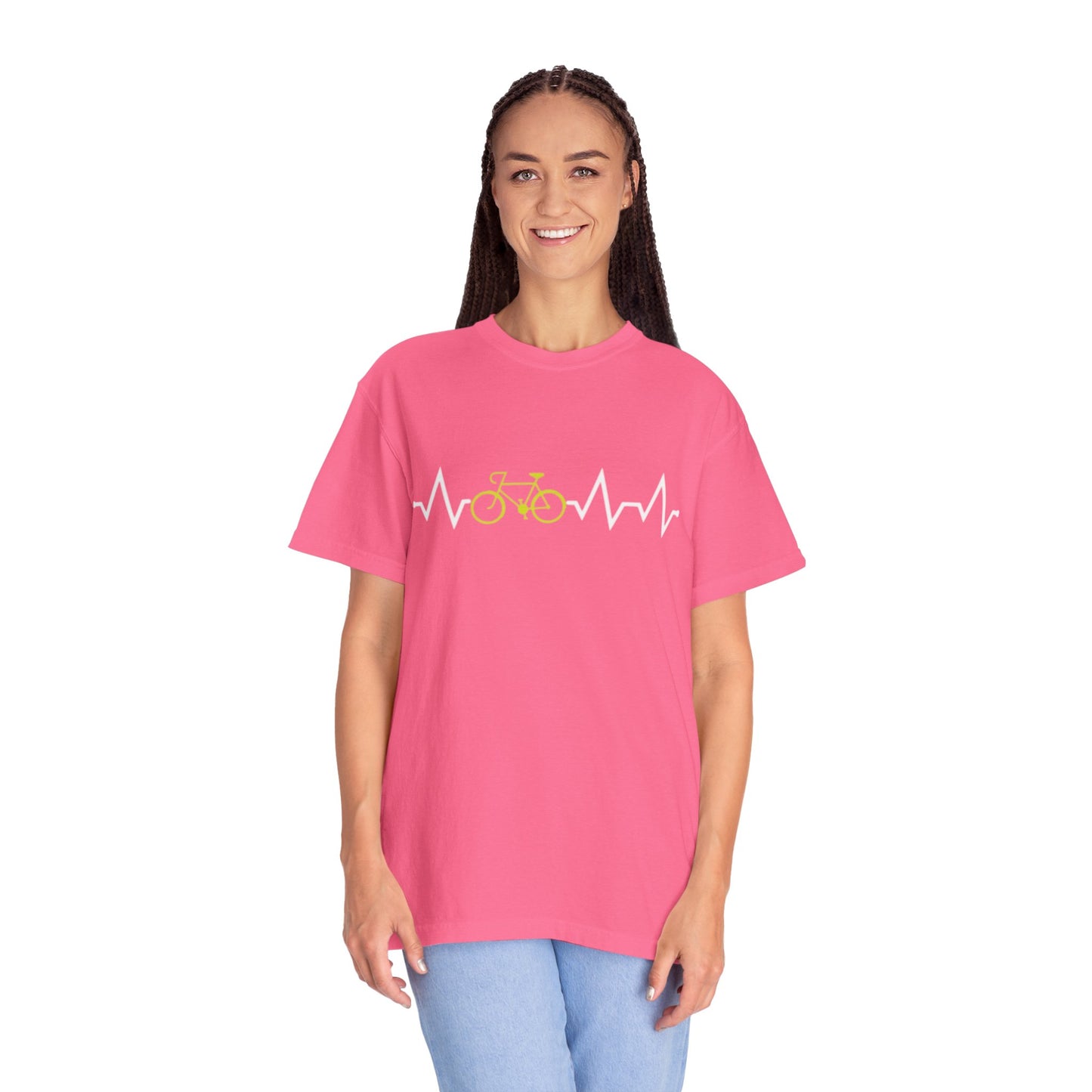 Funny Cycle Heart Beat Cycle Enthusiasm Pedal power Sarcastic Two Wheeled Adventures Unisex Heavy Cotton T-Shirt