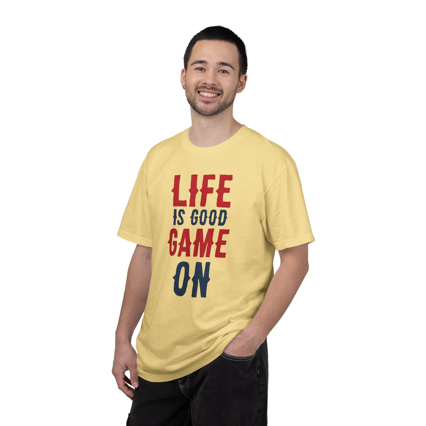 Life Is Good Game On Baseball Player Grand Slam Performers Tee Infield Magicians Batting Champions Unisex Heavy Cotton T-Shirt