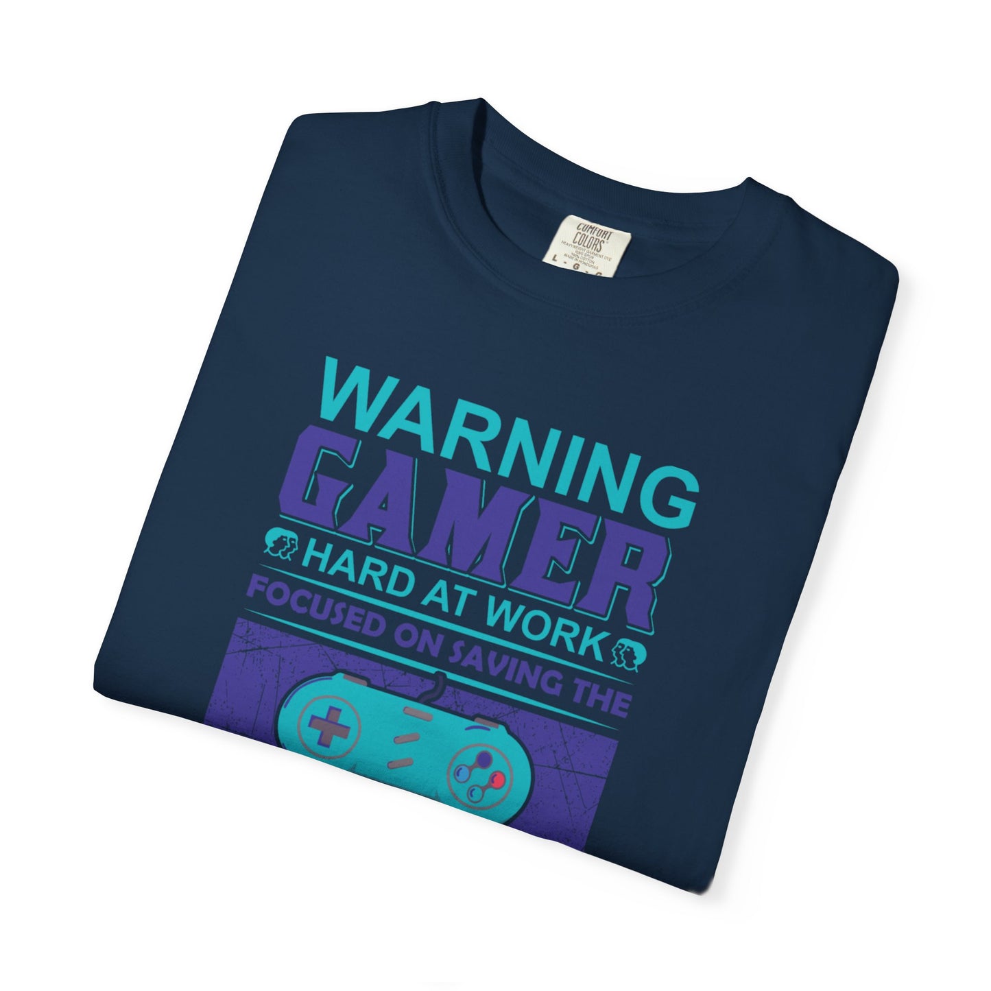 Funny Warning Gamer Do Not Disturb Digital Protector Virtual Heroism Sarcastic Battle Against Evil Unisex Heavy Cotton T-Shirt
