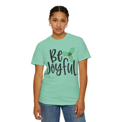 Be Joyful Festival Season Tee Twinkle Lights New Year Celebration Merry Christmas Noel Delight Unisex Heavy Cotton T-Shirt