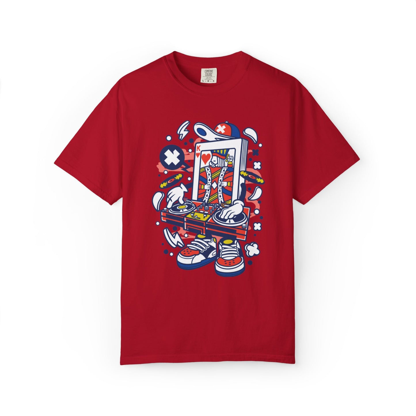 Dj King Play Card Hip Hop Vibes Trends Pop Visuals Tee Remixes Music Producer Unisex Heavy Cotton T-Shirt