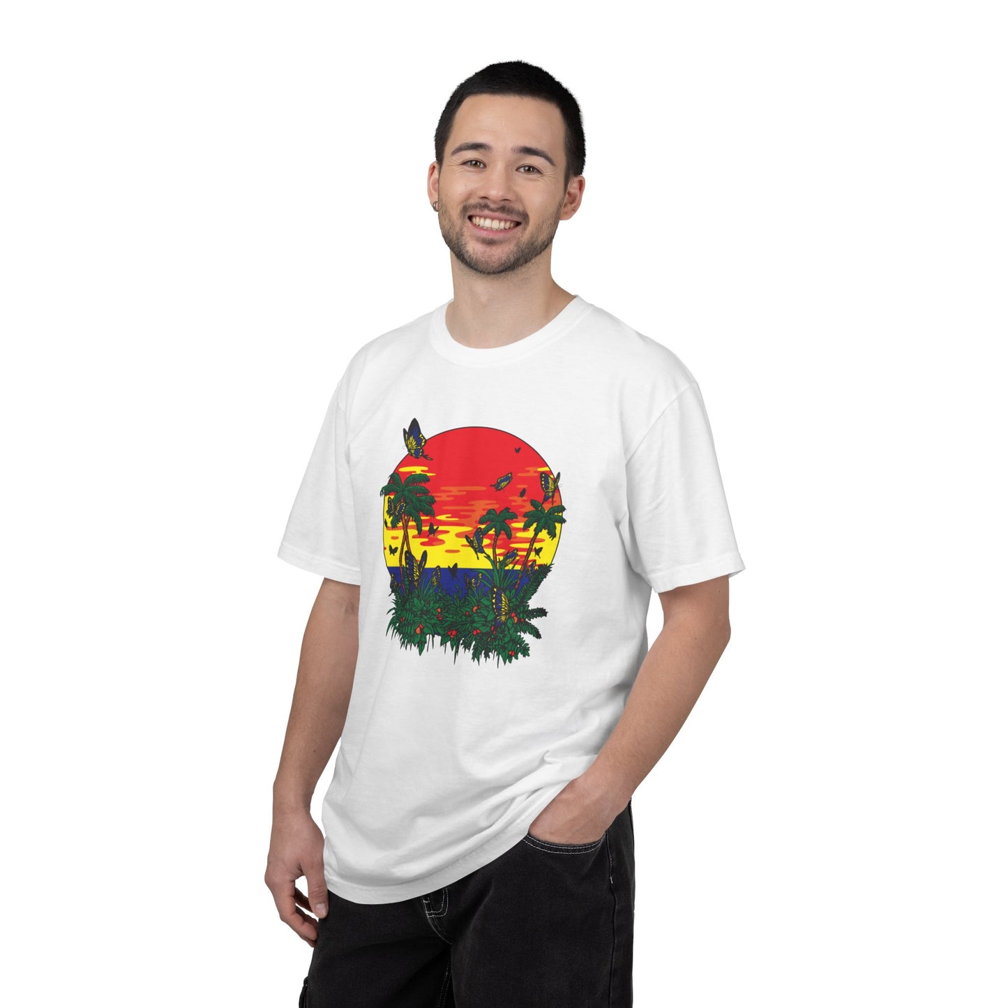 Palm Trees Island Summer Trendy Tee Sunshine Days Ice Cream Summer Camp Beachcombing Anchor Unisex Heavy Cotton T-Shirt