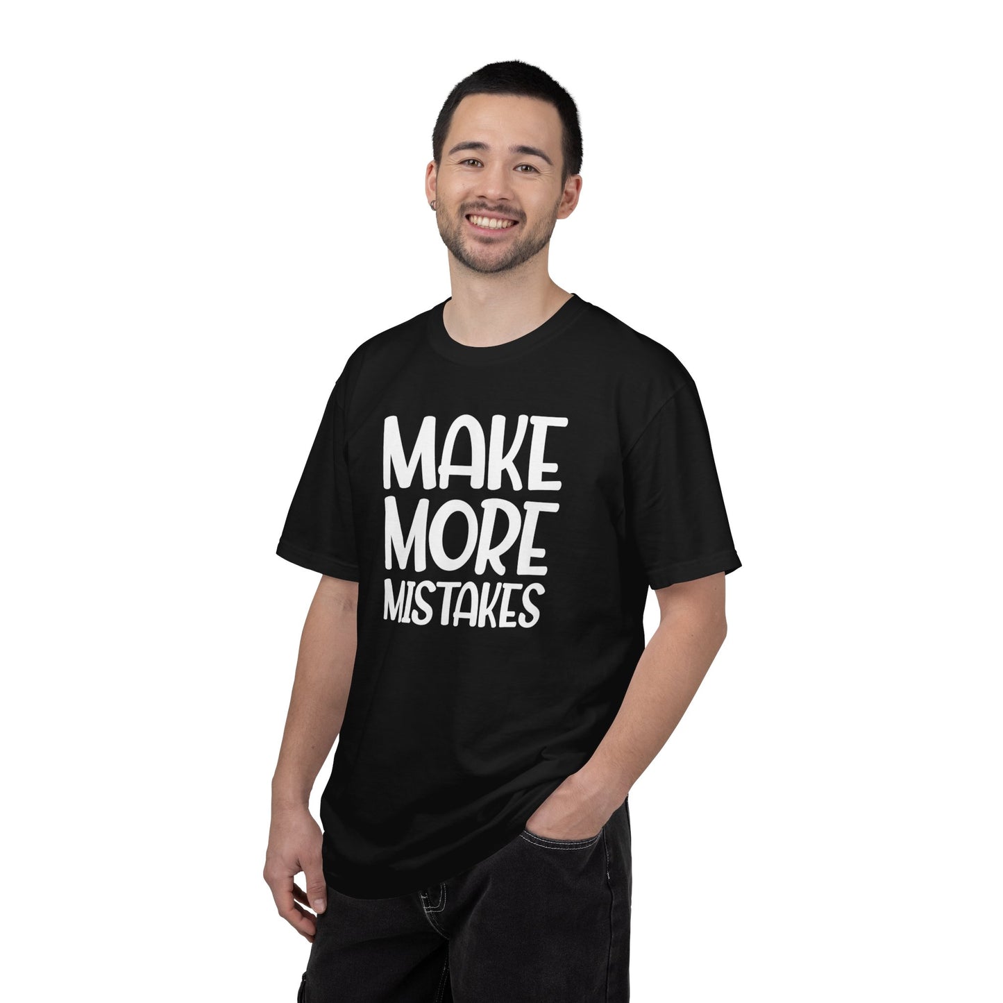 Make More Mistakes Trendy Tee Learning Journey Empowerment Creative Passionate Hard Work Keep Trying Unisex Heavy Cotton T-Shirt